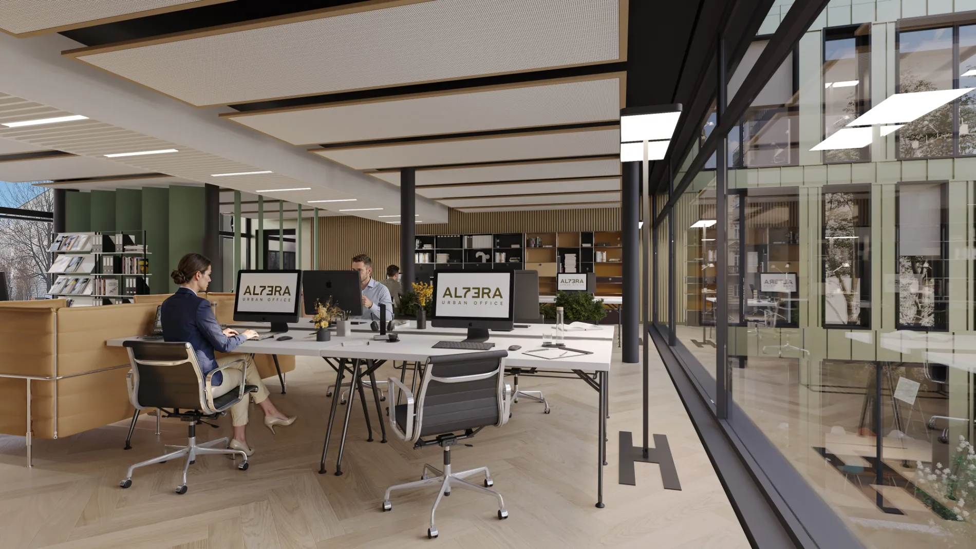 Großzügige Fensterformate – Arbeitsraum mit Tageslicht im ALTERA Urban Office